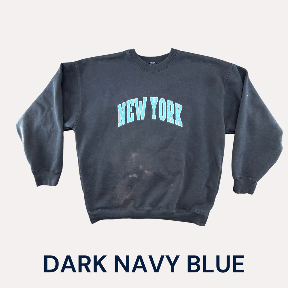 John Galt Heavy Crew Sweatshirt One Size Navy Blue New York Brandy Melville